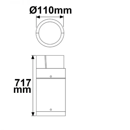 LED Wegeleuchte Poller-6, 70cm, 6W, sandschwarz, warmweiss