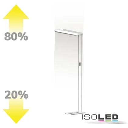 LED Office Pro Stehleuchte Up&Down, 80W+20W, silber, neutralweiss, Touch-Dimm