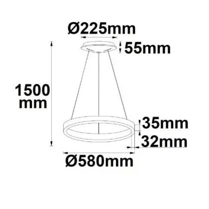 LED Hängeleuchte Circle 580 weiss, 48W, rund, ColorSwitch 3000|3500|4000K, dimmbar