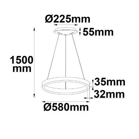 LED Hängeleuchte Circle 580 weiss, 48W, rund, ColorSwitch 3000|3500|4000K, dimmbar – Bild 2