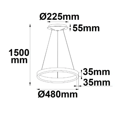 LED Hängeleuchte Orbit 480, weiss, 38W, rund, ColorSwitch 3000|3500|4000K, dimmbar