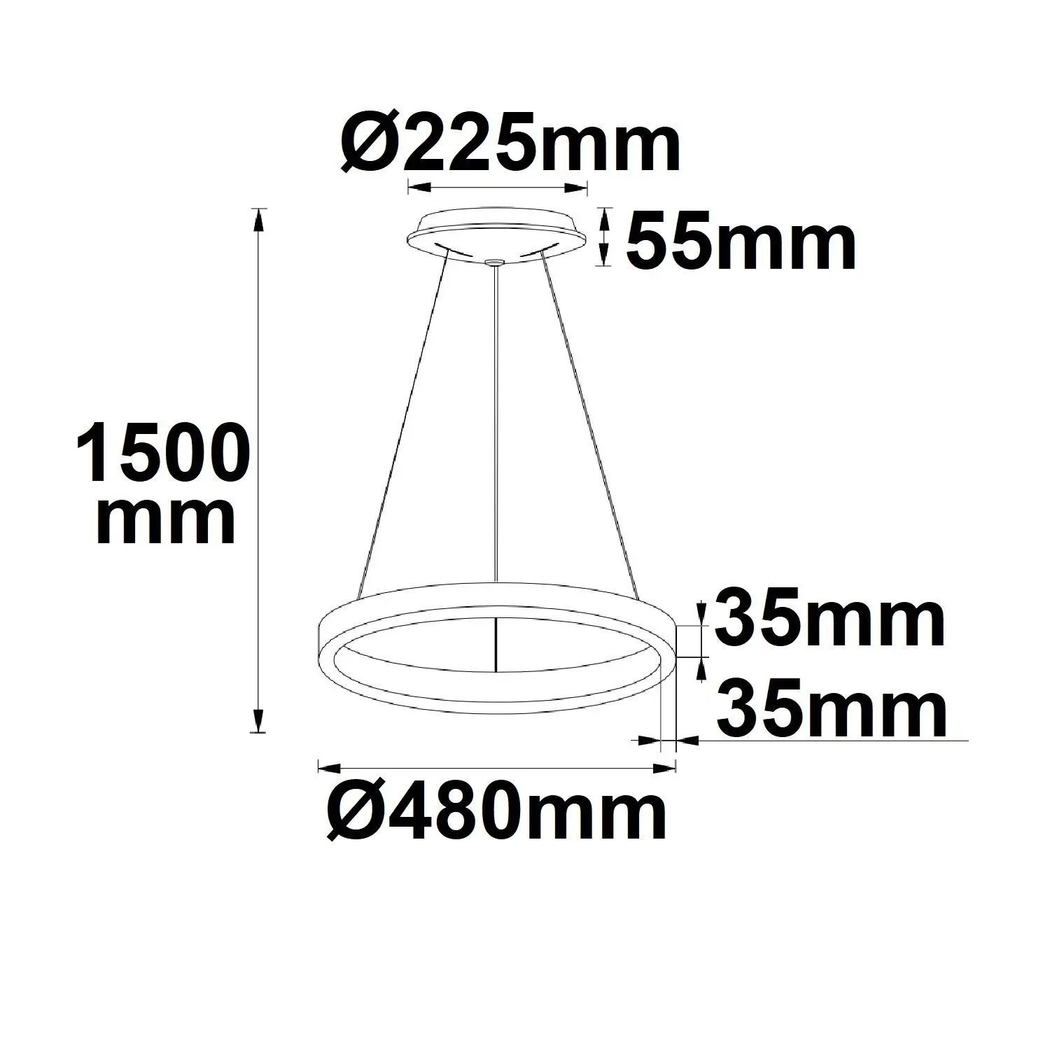 LED Hängeleuchte Orbit 480, weiss, 38W, rund, ColorSwitch 3000|3500|4000K, dimmbar – Bild 2