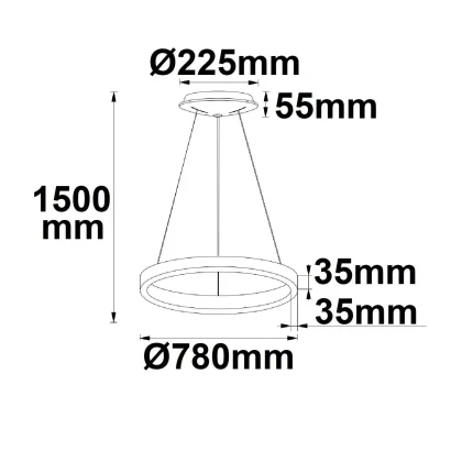 LED Hängeleuchte Orbit 780, weiss, 60W, rund, ColorSwitch 3000|3500|4000K, dimmbar