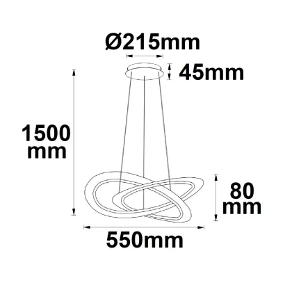 LED Hängeleuchte Design 600, weiss, 40W, rund, 3000K, dimmbar