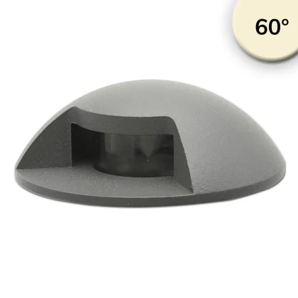 LED Bodeneinbaustrahler, rund 1SIDE 60mm, schwarz, 12-24V, IP67, 3W, 60°, warmweiss