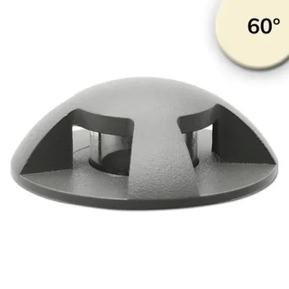 LED Bodeneinbaustrahler, rund 4SIDE 60mm, schwarz, 12-24V, IP67, 3W, 60°, warmweiss